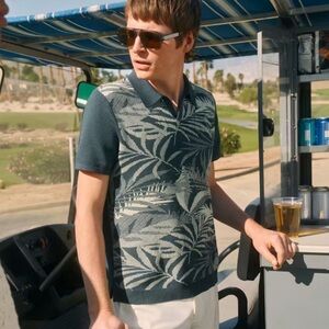 Bonobos Moss Botanical Cotton Hudson Sweater Polo Shirt Medium Cotton